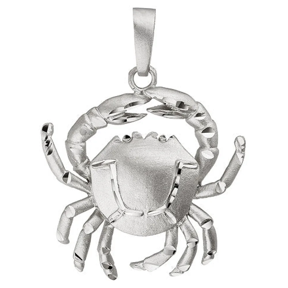 Anhänger Sternzeichen Krebs 925 Sterling Silber teil matt Sternzeichenanhänger