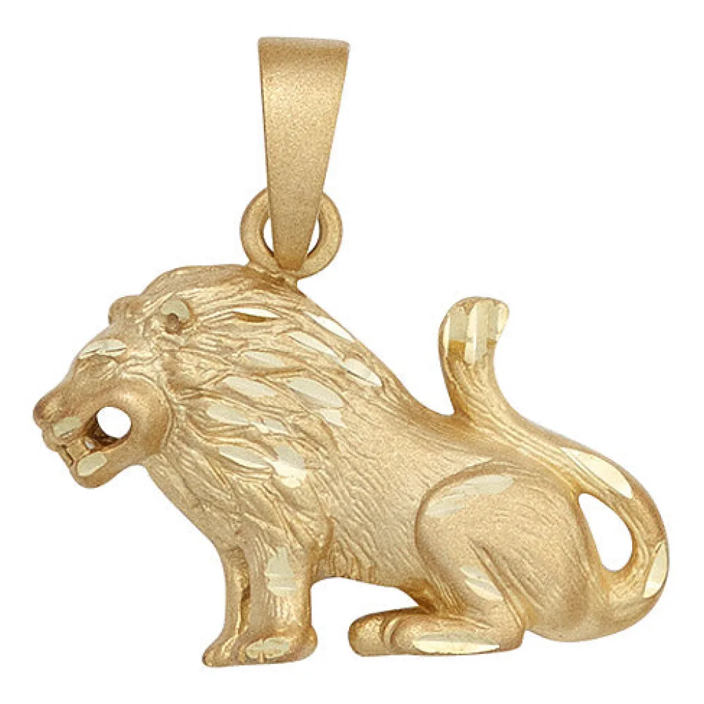 Anhänger Sternzeichen Löwe 925 Sterling Silber gold vergoldet matt