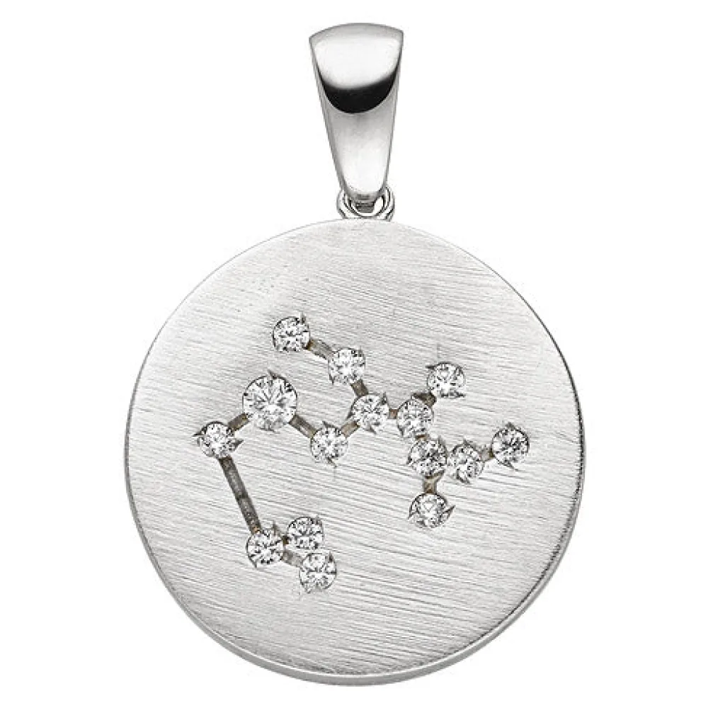Anhänger Sternzeichen Schütze 925 Sterling Silber matt 15 Zirkonia Silberanh