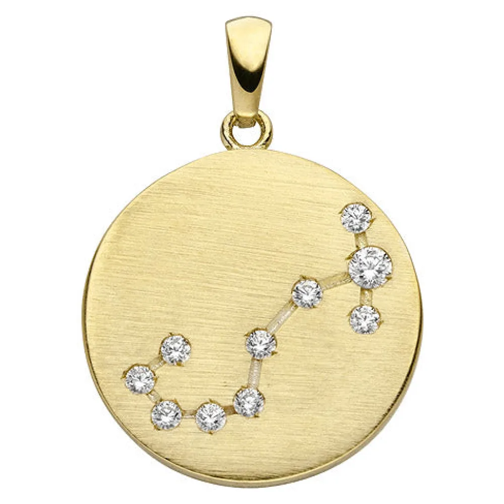 Anhänger Sternzeichen Skorpion 333 Gold Gelbgold matt 10 Zirkonia Goldanhäng