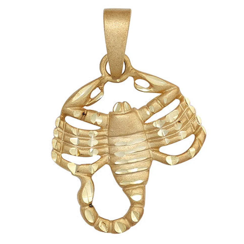 Anhänger Sternzeichen Skorpion 925 Sterling Silber gold vergoldet matt