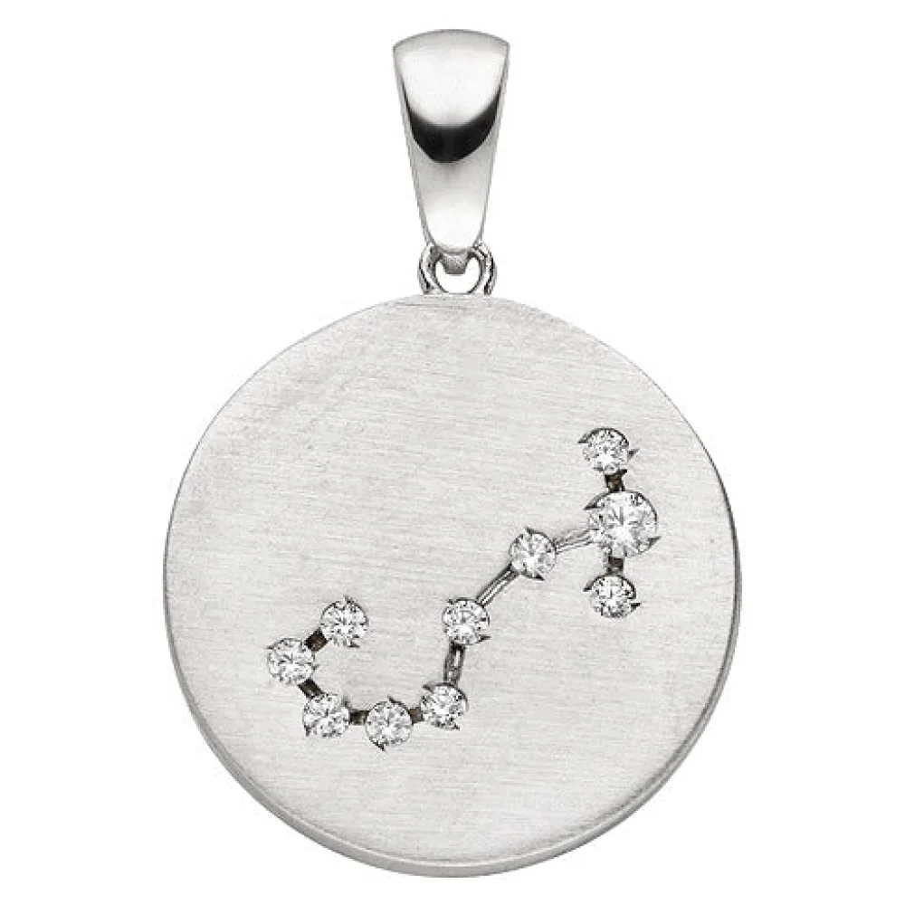 Anhänger Sternzeichen Skorpion 925 Sterling Silber matt 10 Zirkonia Silberan