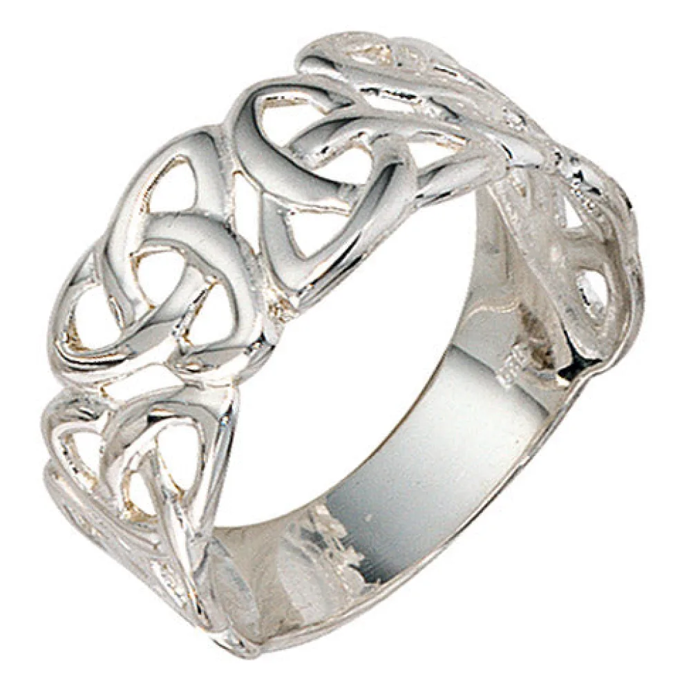 Damen Ring breit 925 Sterling Silber Silberring-50