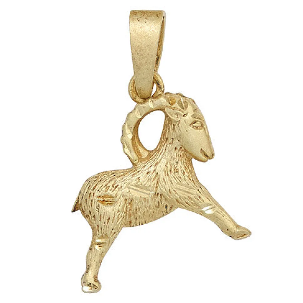 Anhänger Sternzeichen Steinbock 925 Silber gold vergoldet matt
