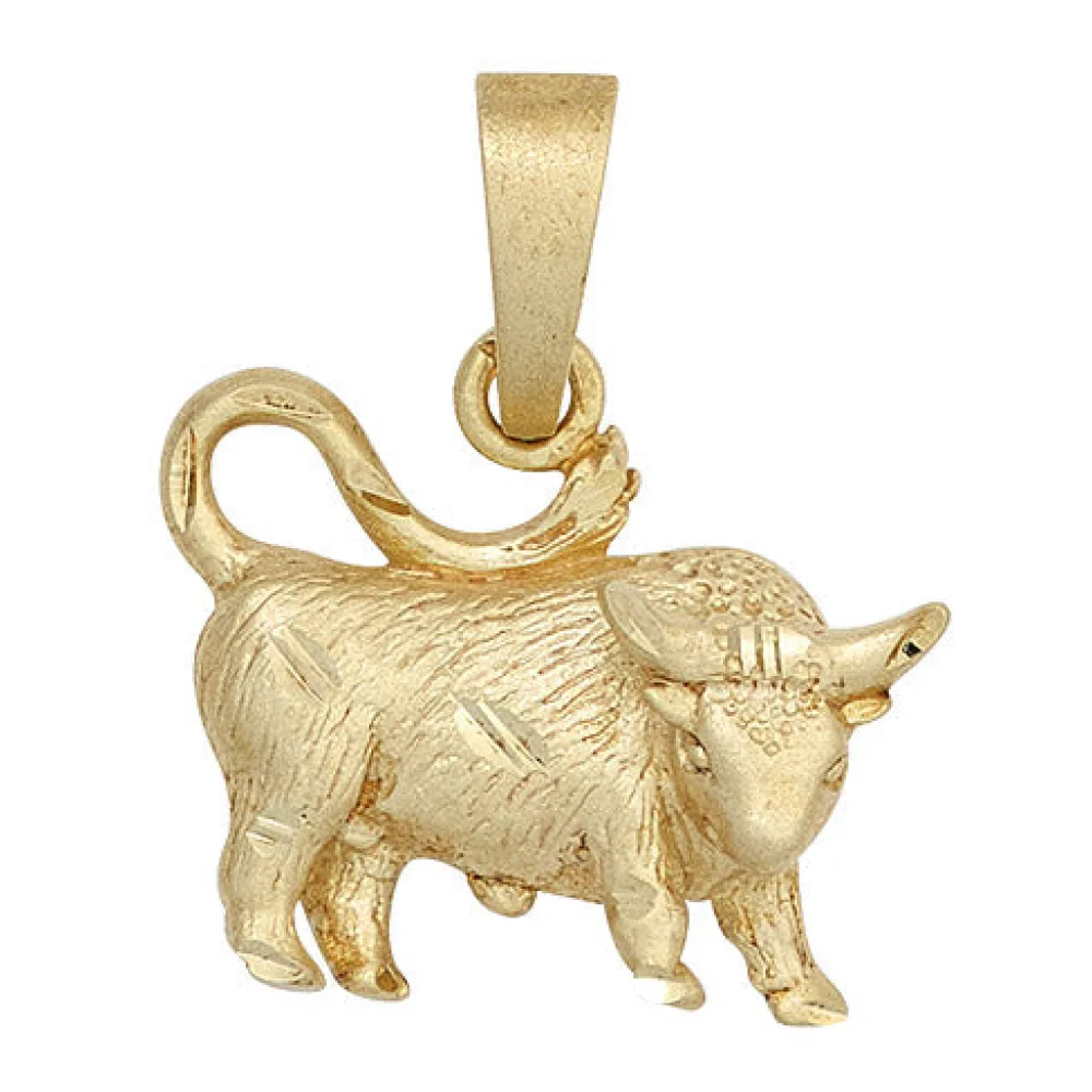 Anhänger Sternzeichen Stier 925 Sterling Silber gold vergoldet matt