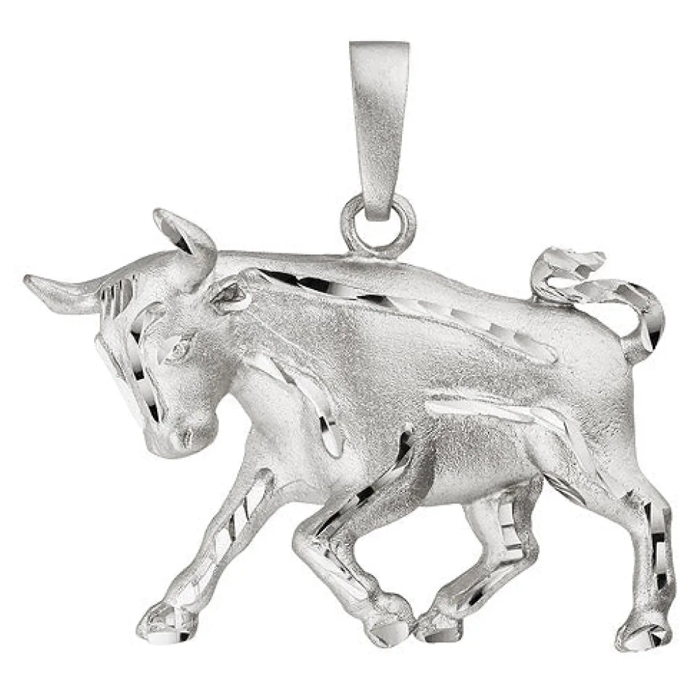 Anhänger Sternzeichen Stier 925 Sterling Silber teil matt Sternzeichenanhänger