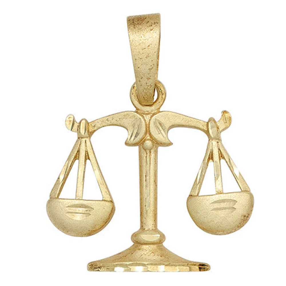 Anhänger Sternzeichen Waage 925 Sterling Silber gold vergoldet matt