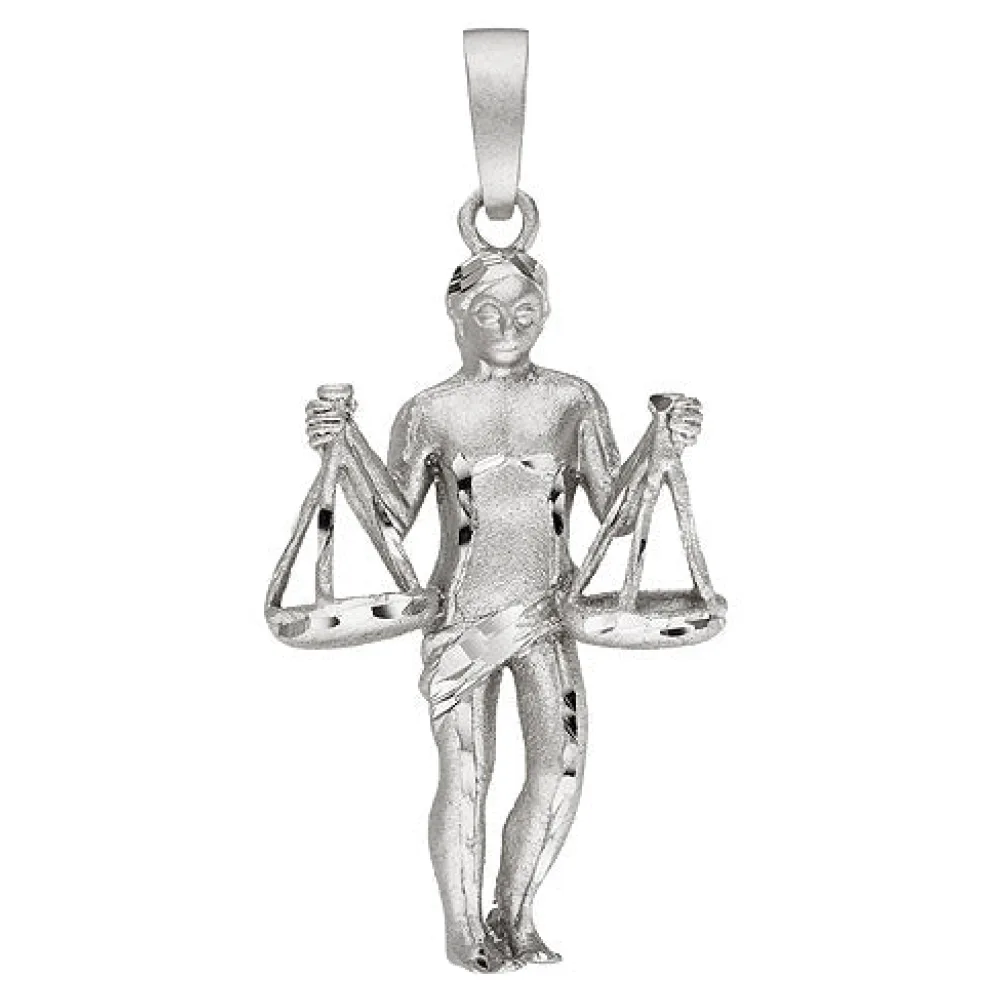 Anhänger Sternzeichen Waage 925 Sterling Silber teil matt Sternzeichenanhänger