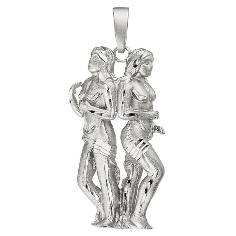 Anhänger Sternzeichen Zwilling 925 Sterling Silber teil matt Sternzeichenanhänge