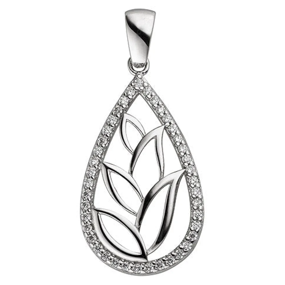 Anhänger Tropfen 925 Sterling Silber 41 Zirkonia Silberanhänger