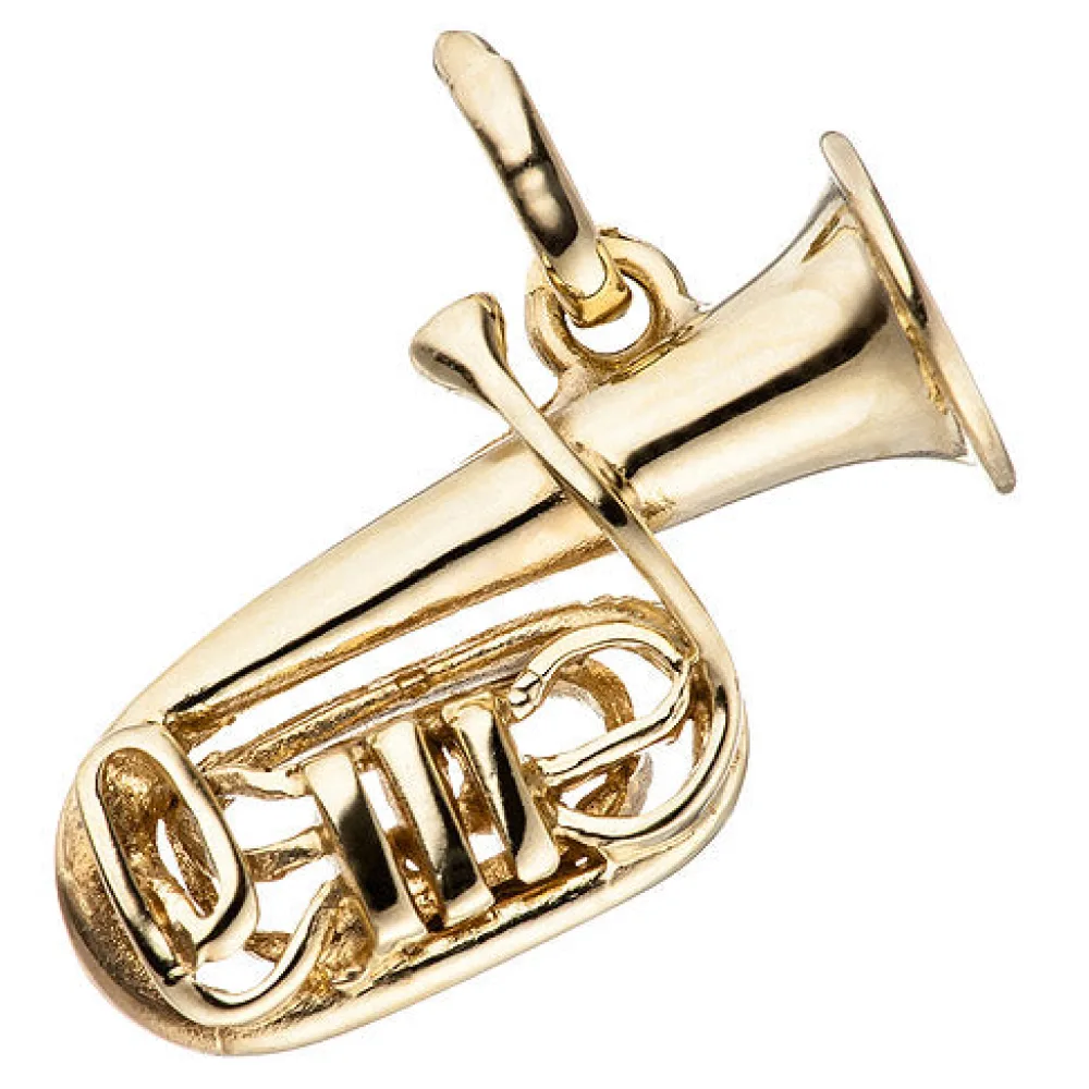 Anhänger Tuba 925 Sterling Silber gold vergoldet
