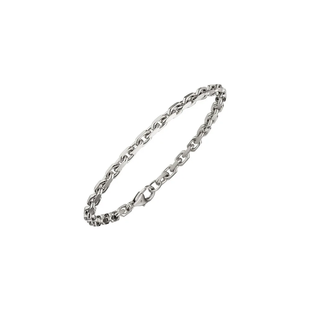 Ankerarmband 585 Gold Weißgold diamantiert 21 cm Armband Weißgoldarmband