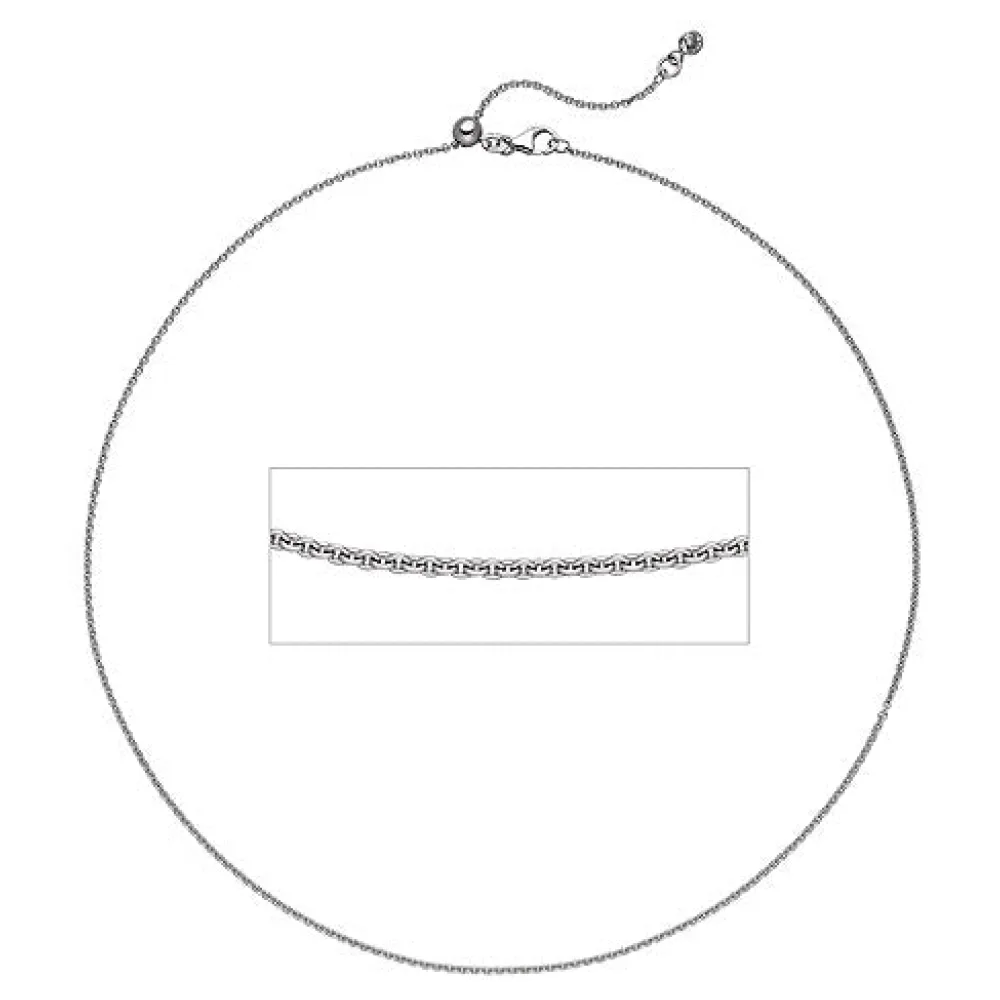 Ankerkette 925 Silber 1 Zirkonia 45 cm Kette Halskette verkürzbar