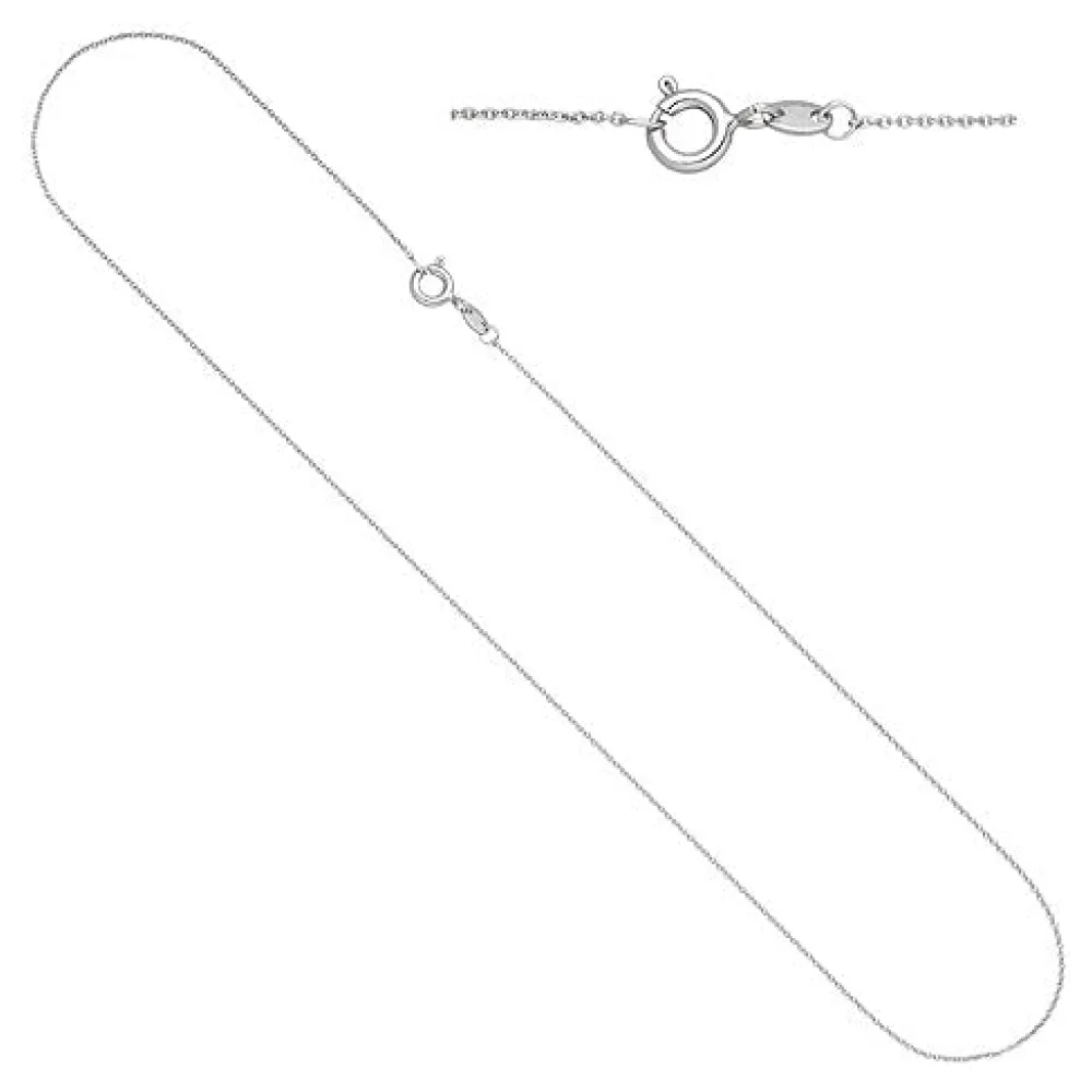 Ankerkette rund 333 Gold Weißgold 40 cm Kette Halskette Weißgoldkette Federring