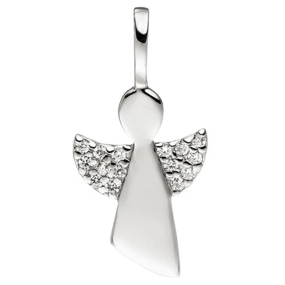 Anhänger Engel 925 Sterling Silber mit Zirkonia Silberanhänger Schutzengel