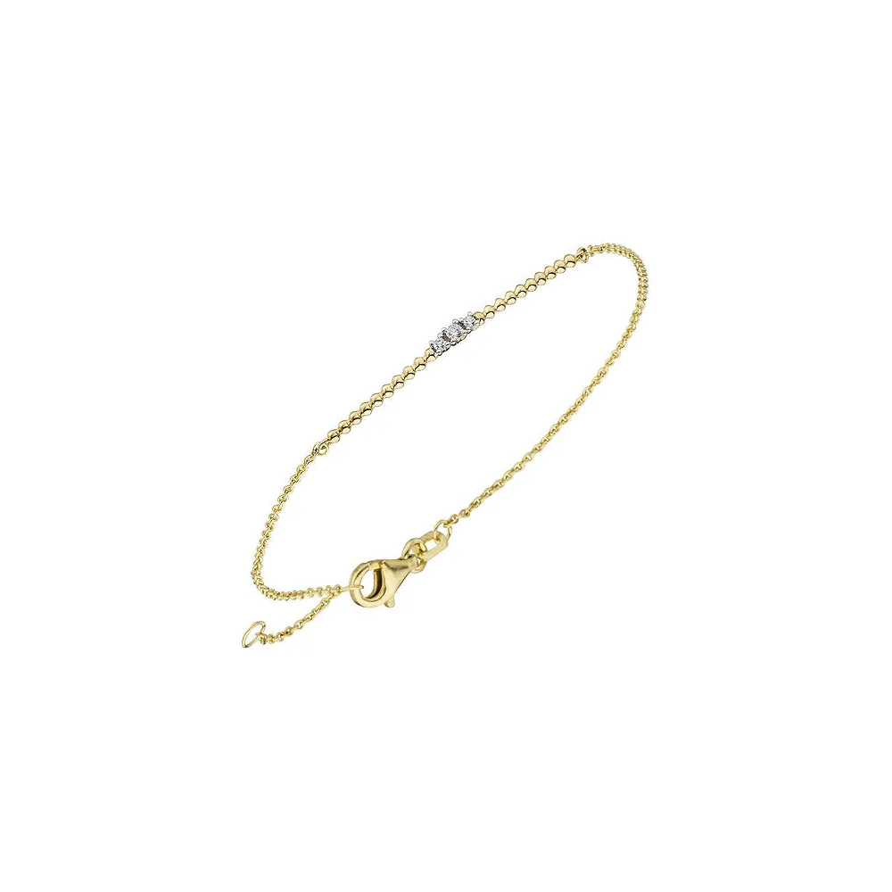 Armband 585 Gold Gelbgold 3 Diamanten Brillanten 18 cm Goldarmband
