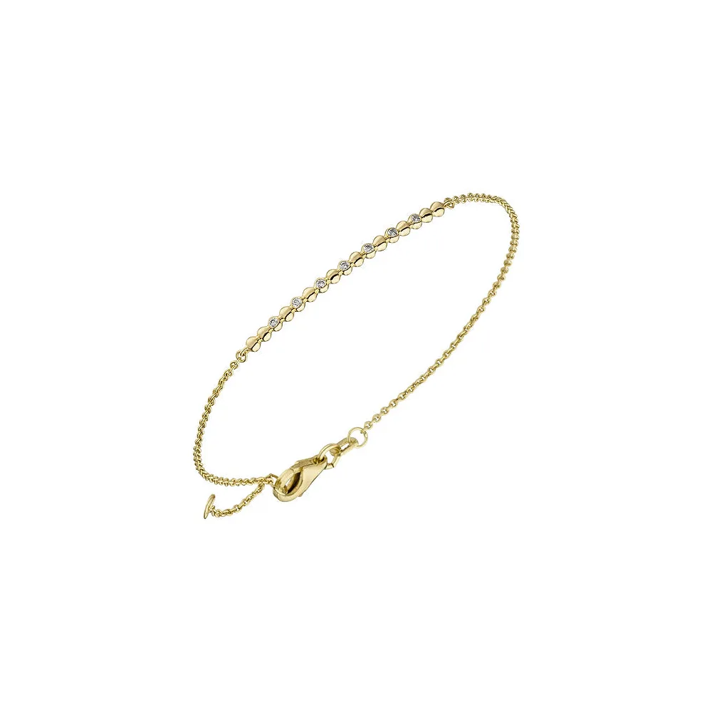 Armband 585 Gold Gelbgold 7 Diamanten Brillanten 0 06ct. 17 5 cm Goldarmband