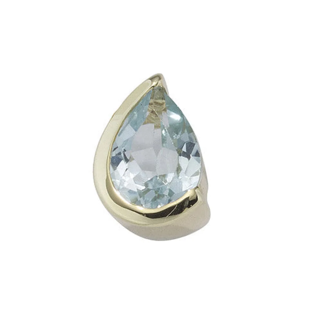 Anhänger 333 Gold Gelbgold 1 Blautopas blau Tropfen Tropfenform Goldanhänger