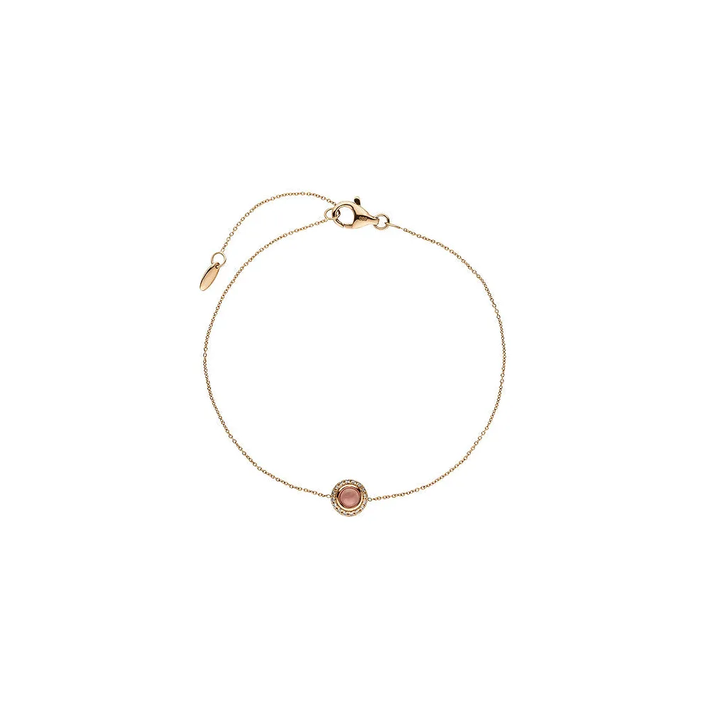 Armband 585 Gold Rotgold 1 Turmalin Cabochon pink 16 Diamanten Brllanten 20 cm