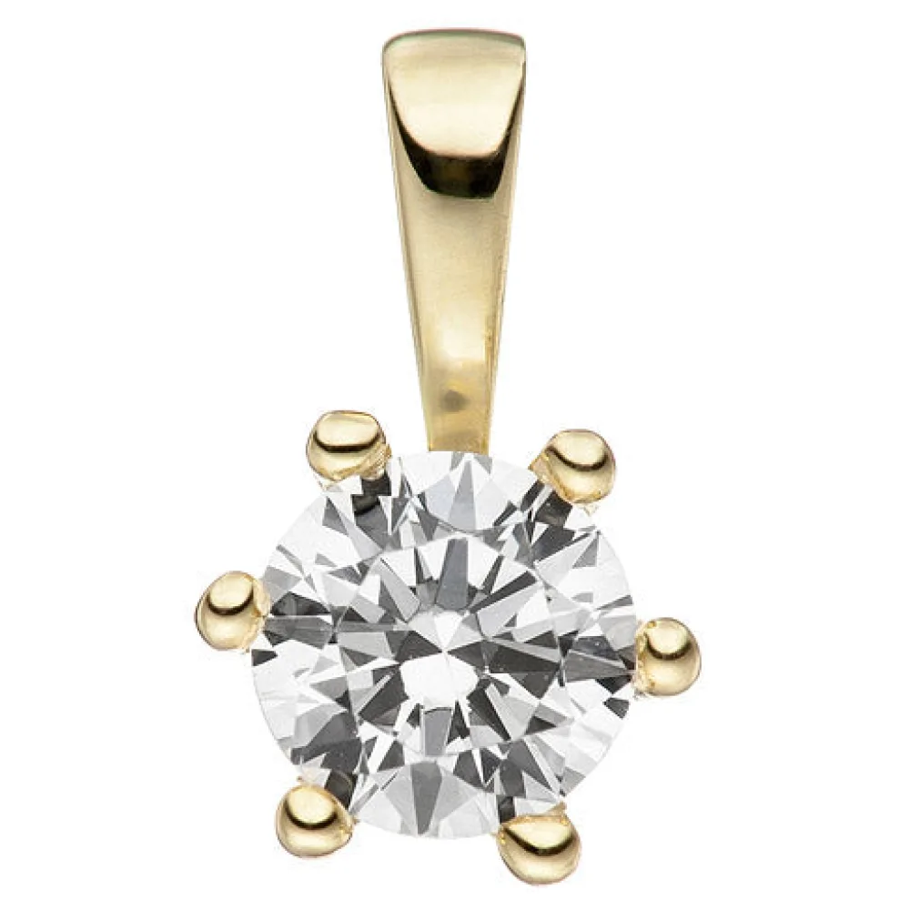 Anhänger 333 Gold Gelbgold 1 Zirkonia Goldanhänger