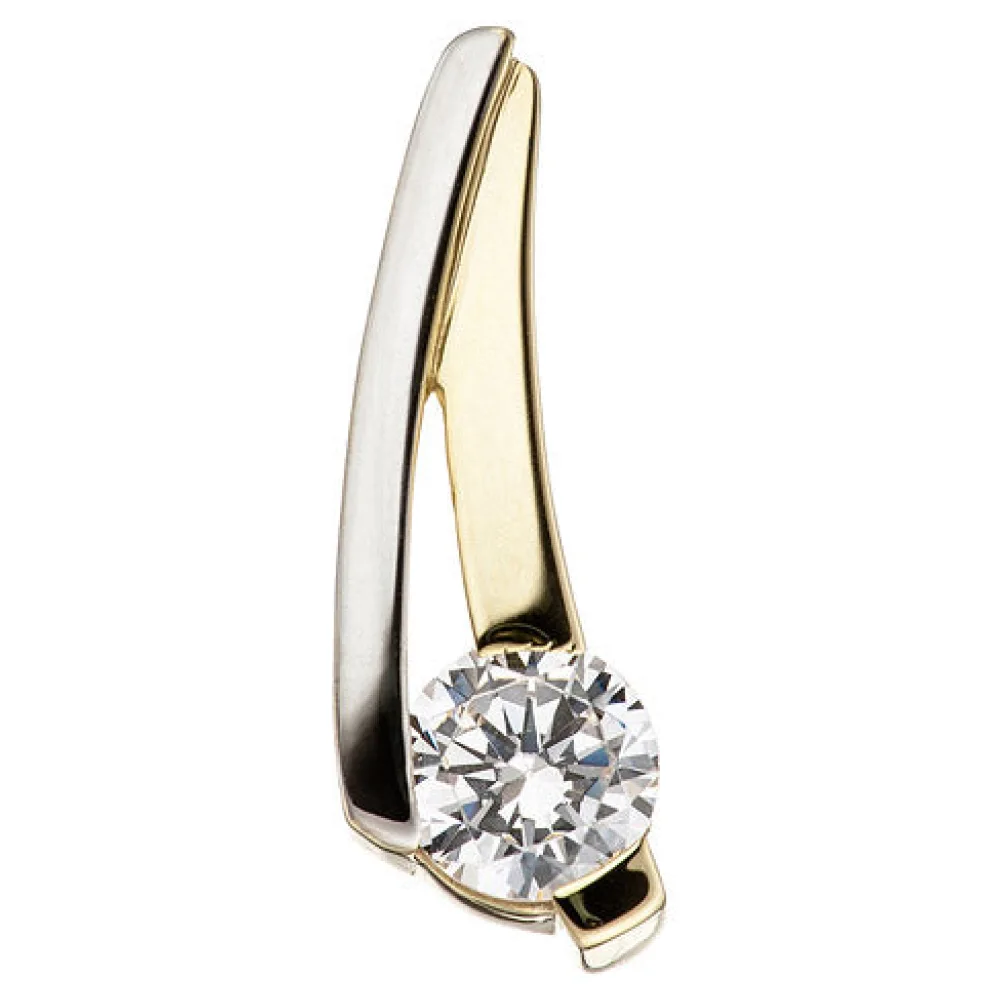 Anhänger 333 Gold Gelbgold bicolor 1 Zirkonia Goldanhänger