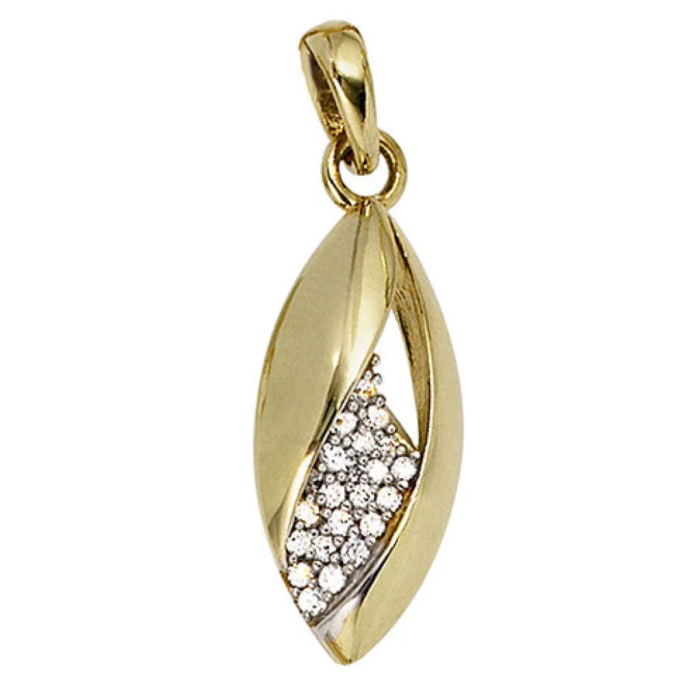 Anhänger 333 Gold Gelbgold bicolor mit Zirkonia Goldanhänger