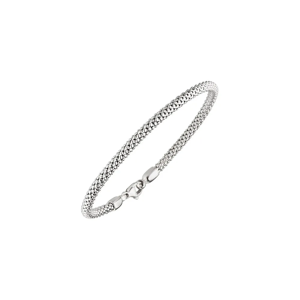 Armband 750 Gold Weißgold 20 cm Weißgoldarmband Popcorn-Armband