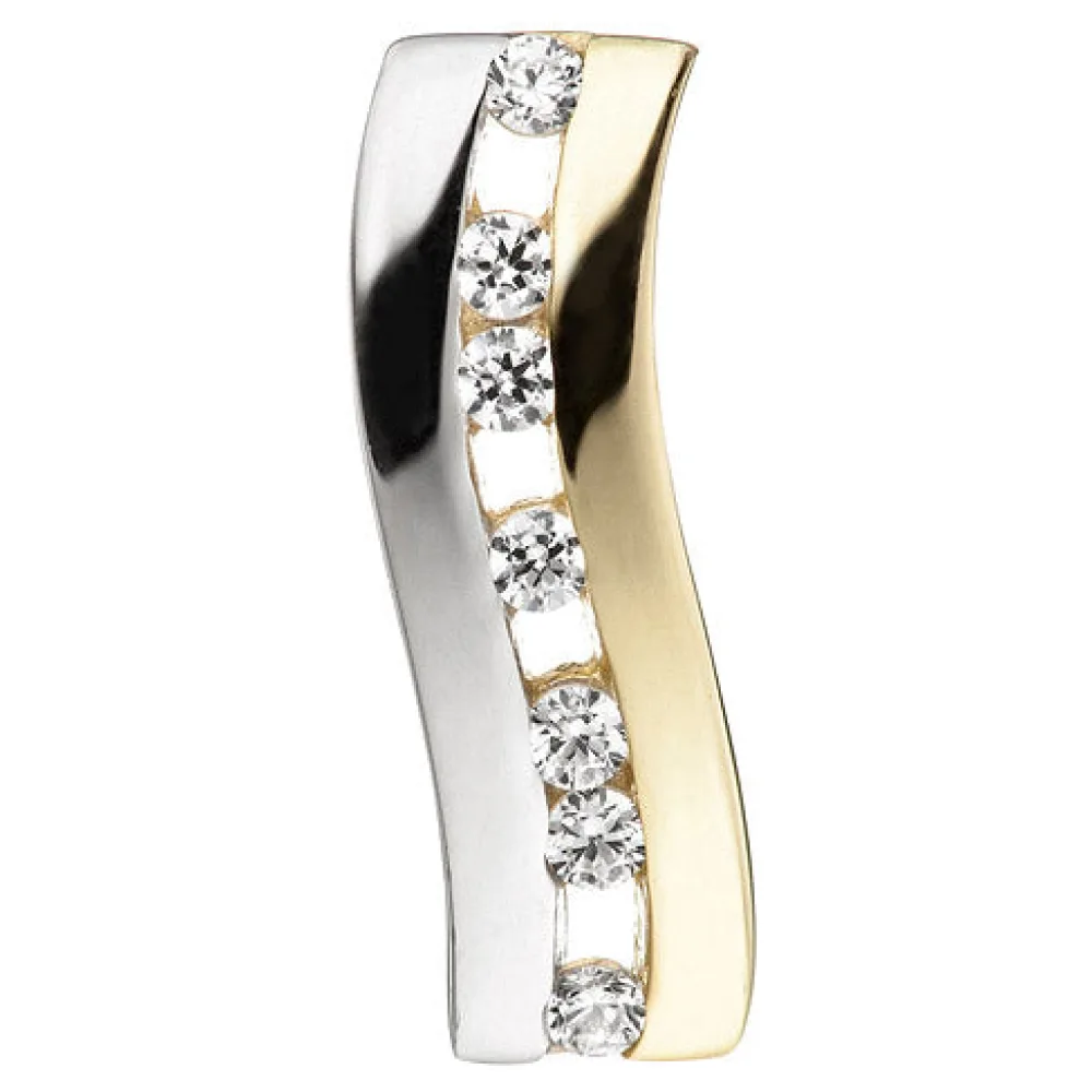 Anhänger 333 Gold Gelbgold bicolor mit Zirkonia Goldanhänger