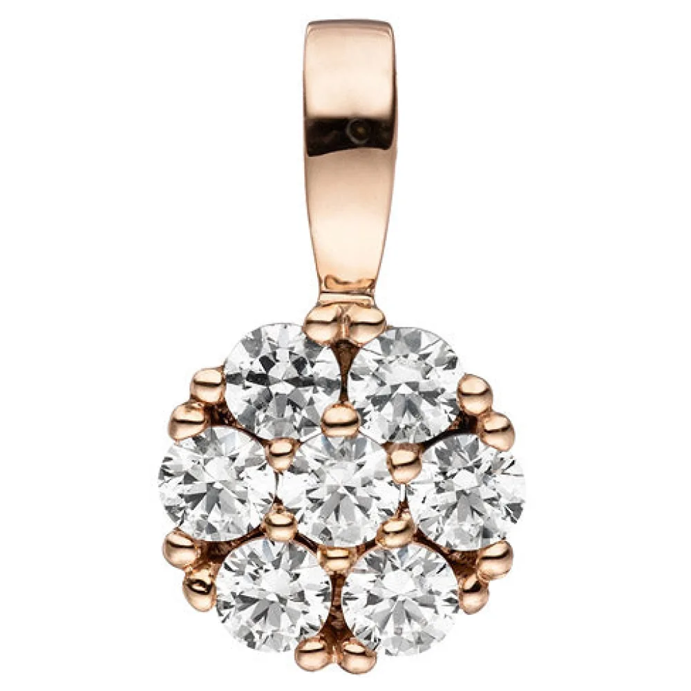 Anhänger 333 Gold Rotgold 7 Zirkonia Rotgoldanhänger