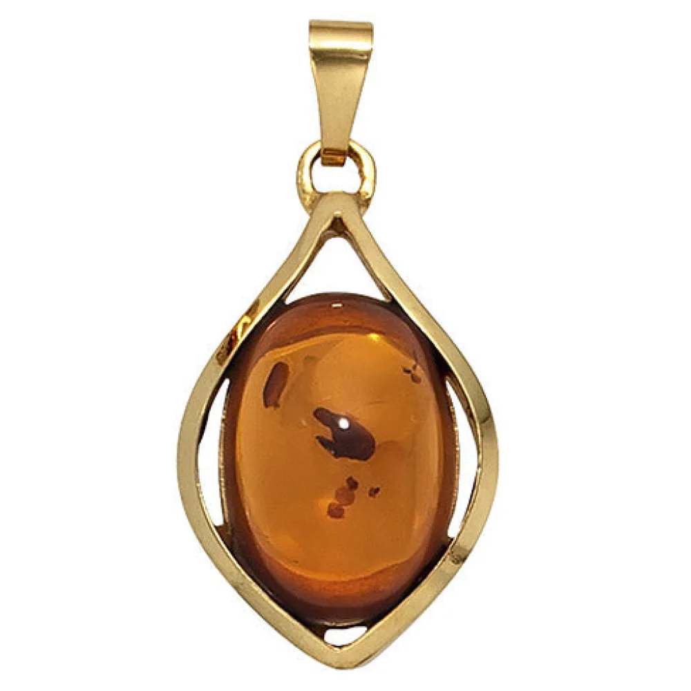 Anhänger 375 Gold Gelbgold 1 Bernstein Bernsteinanhänger