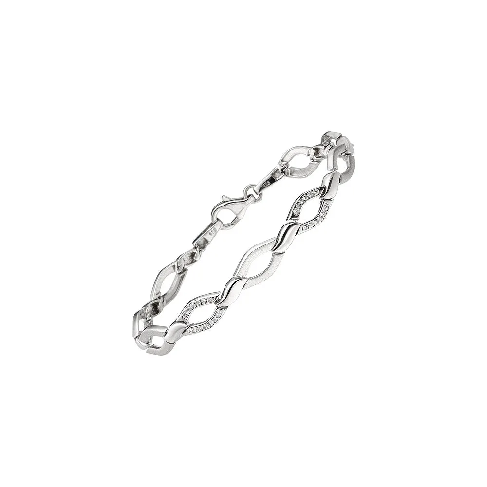 Armband 925 Sterling Silber 48 Zirkonia 19 cm Silberarmband