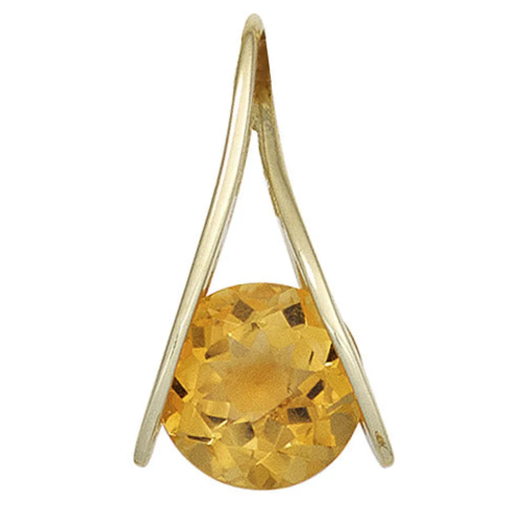 Anhänger 375 Gold Gelbgold 1 Citrin orange Goldanhänger