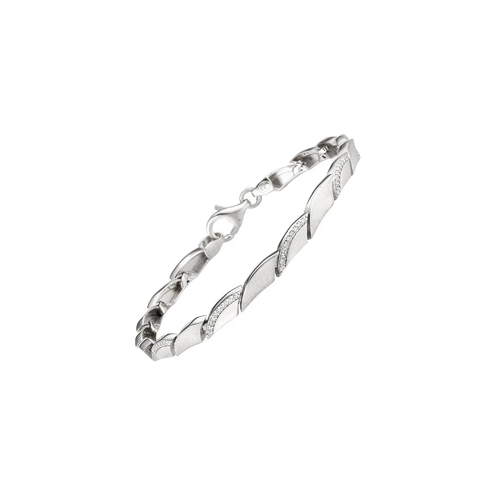 Armband 925 Sterling Silber 80 Zirkonia 19 cm Silberarmband