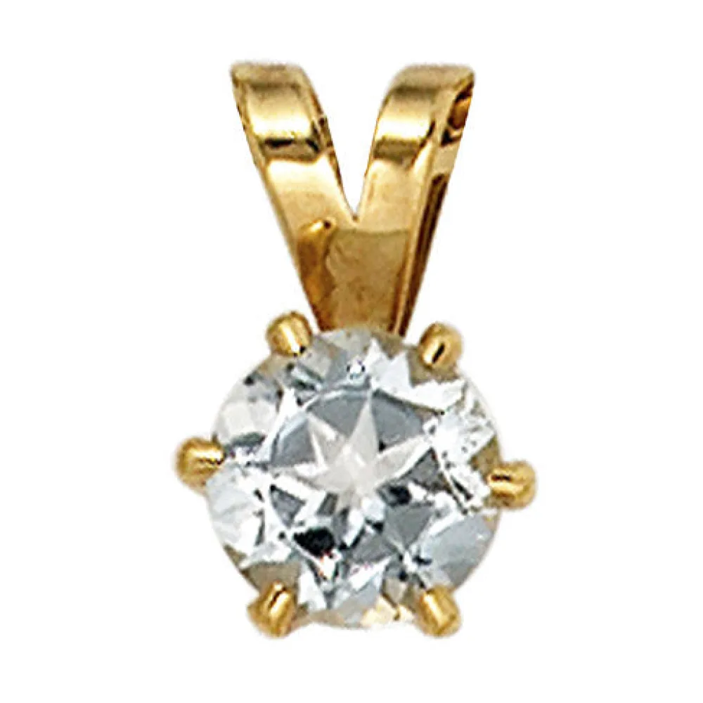 Anhänger 585 Gold Gelbgold 1 Aquamarin hellblau Goldanhänger