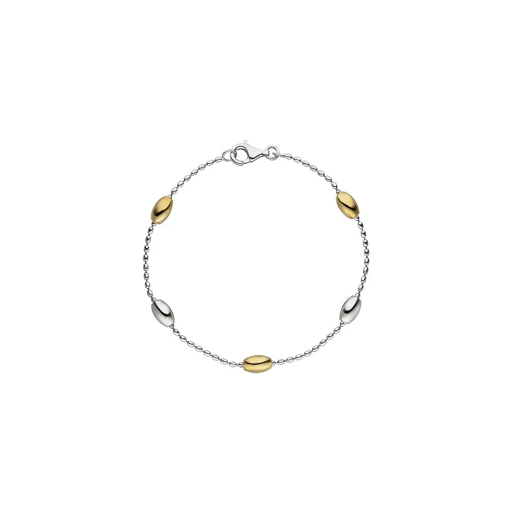 Armband 925 Sterling Silber bicolor vergoldet 19 cm Silberarmband