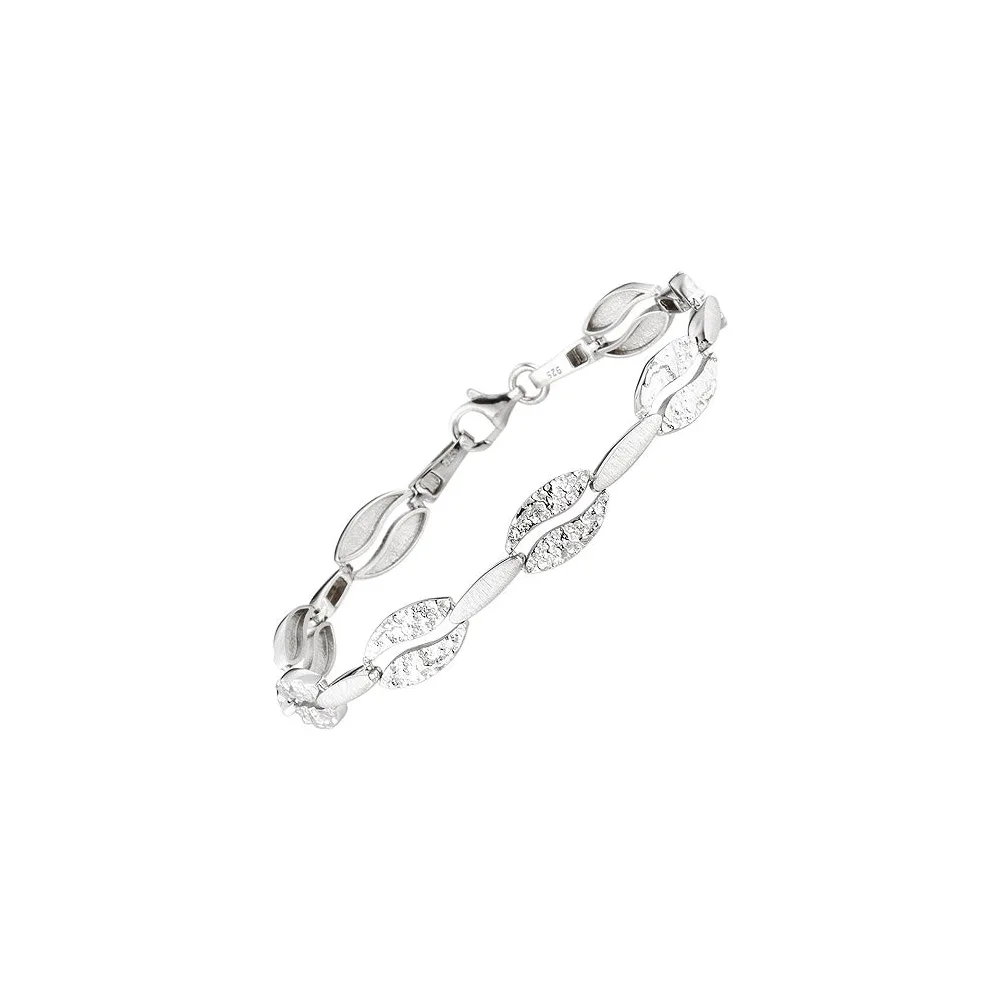 Armband 925 Sterling Silber gehämmert 19 cm Silberarmband