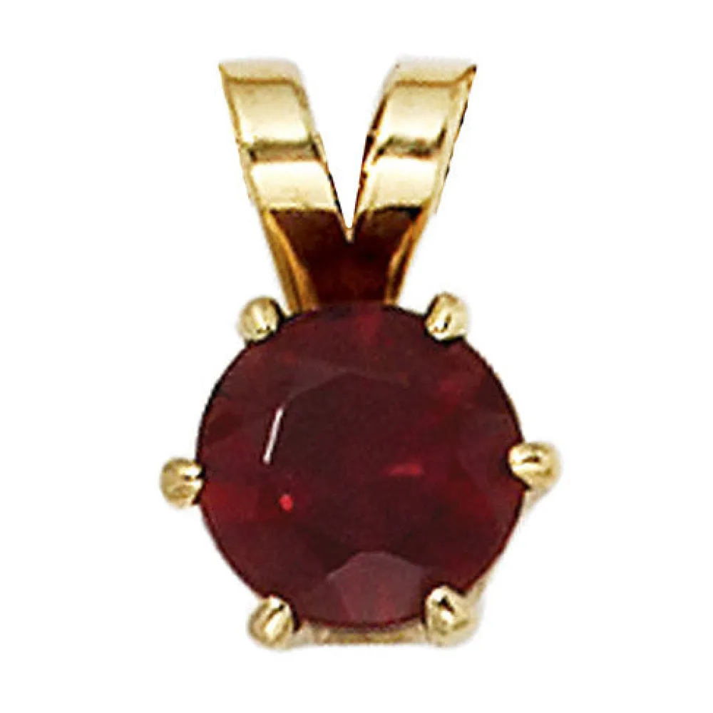 Anhänger 585 Gold Gelbgold 1 Granat rot Goldanhänger