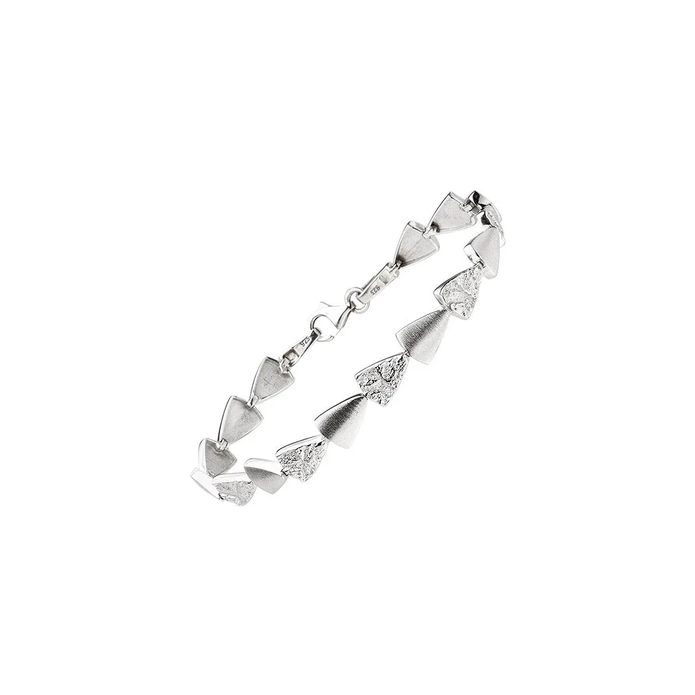 Armband 925 Sterling Silber gehämmert 19 cm Silberarmband