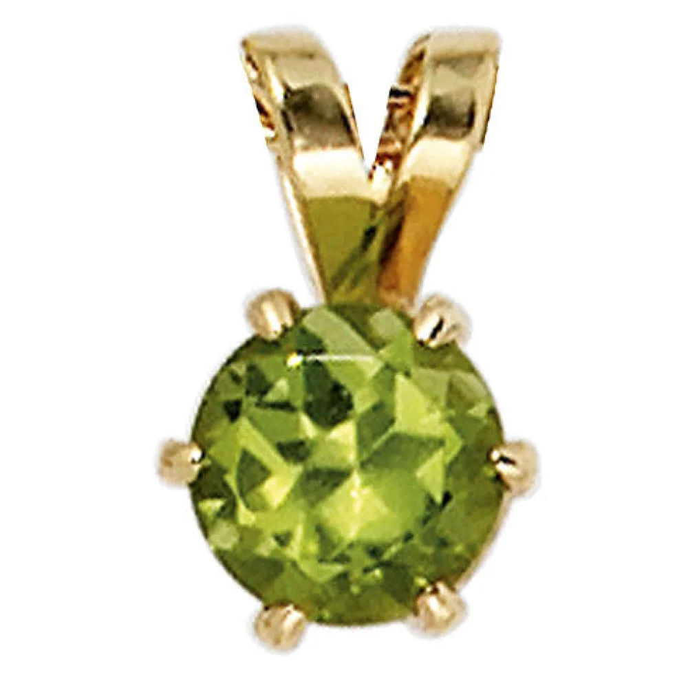 Anhänger 585 Gold Gelbgold 1 Peridot grün Goldanhänger