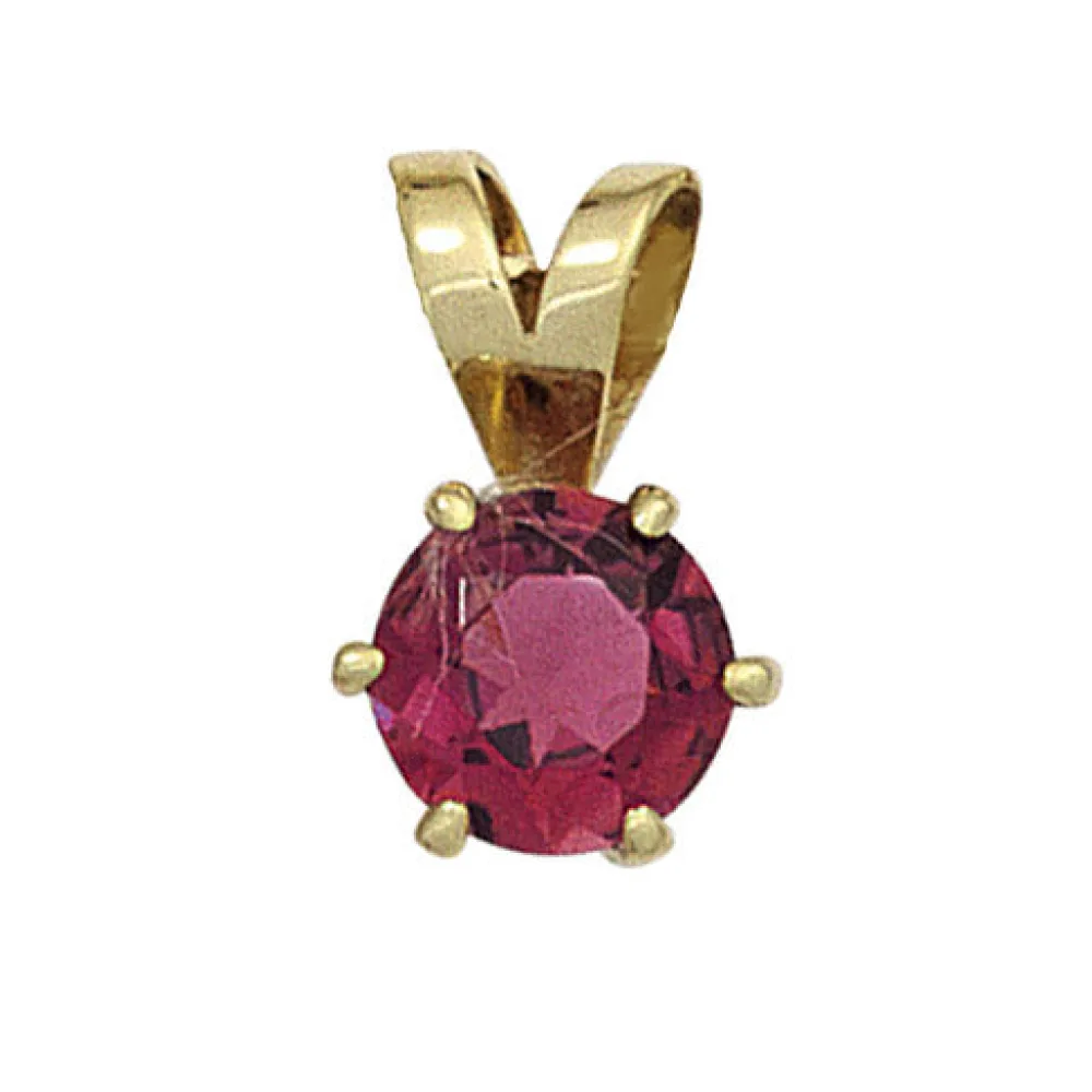 Anhänger 585 Gold Gelbgold 1 rosa Turmalin Goldanhänger