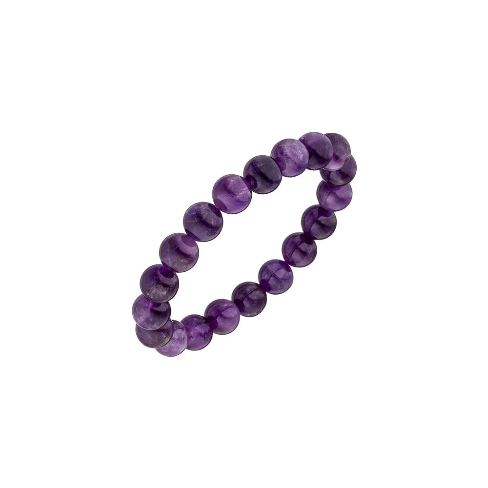 Armband Amethyst lila violett 19 cm Amethystarmband Edelsteinarmband elastisch