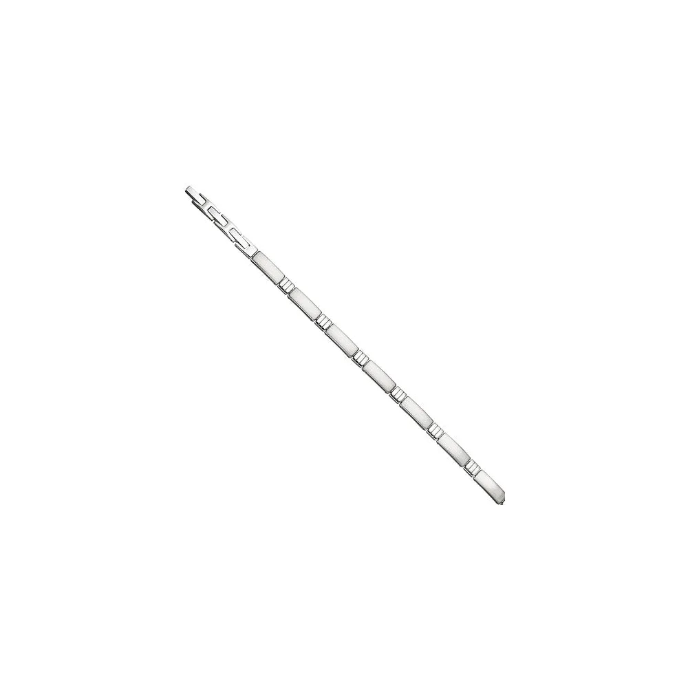 Armband aus Edelstahl teil matt 21 cm mit Klappverschluss