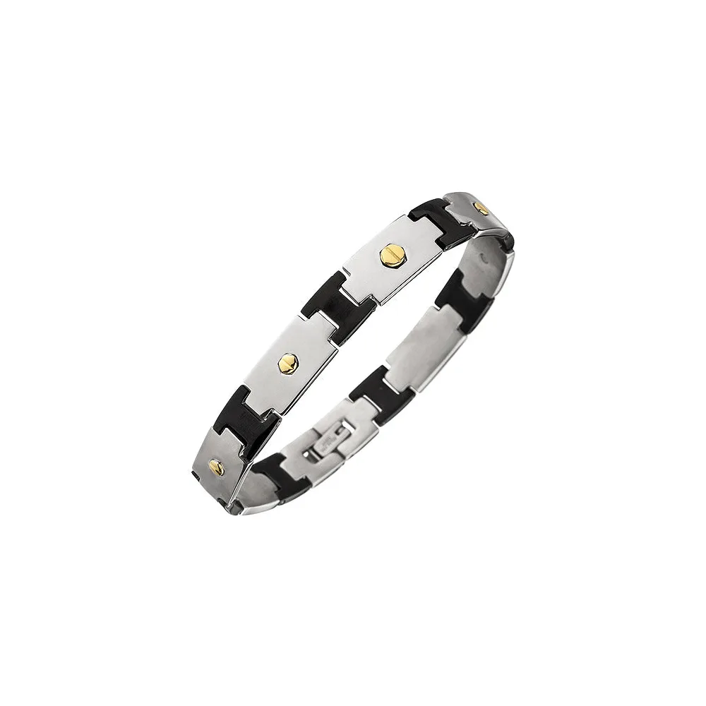 Armband Edelstahl schwarz beschichtet 21 cm