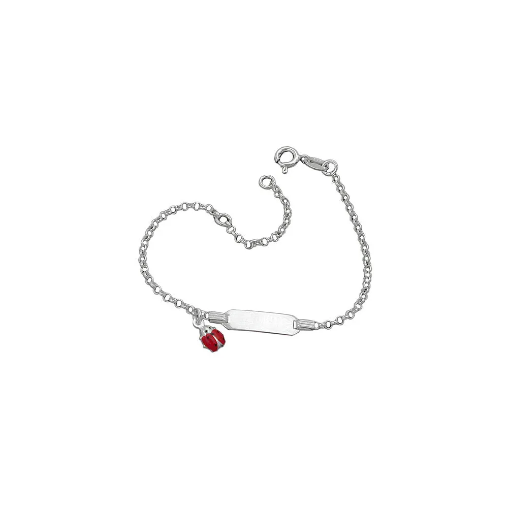 Armband Schildband Anker Marienkäfer Silber 925