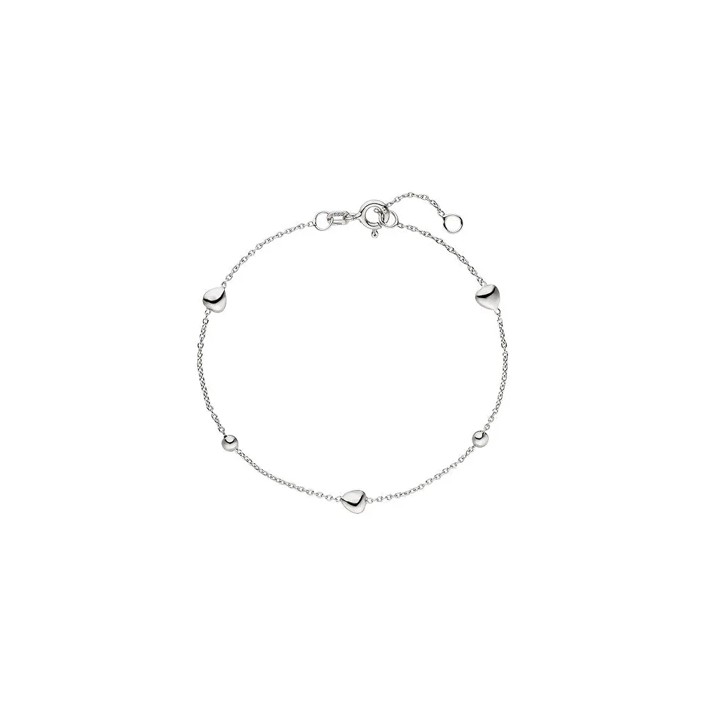 Armband Herz Kugel 925 Sterling Silber 19 cm Silberarmband