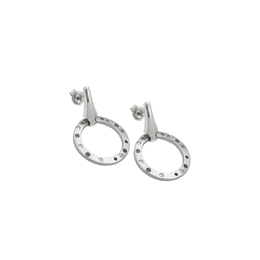 Ohrstecker Zirkonia rhodiniert Silber 925