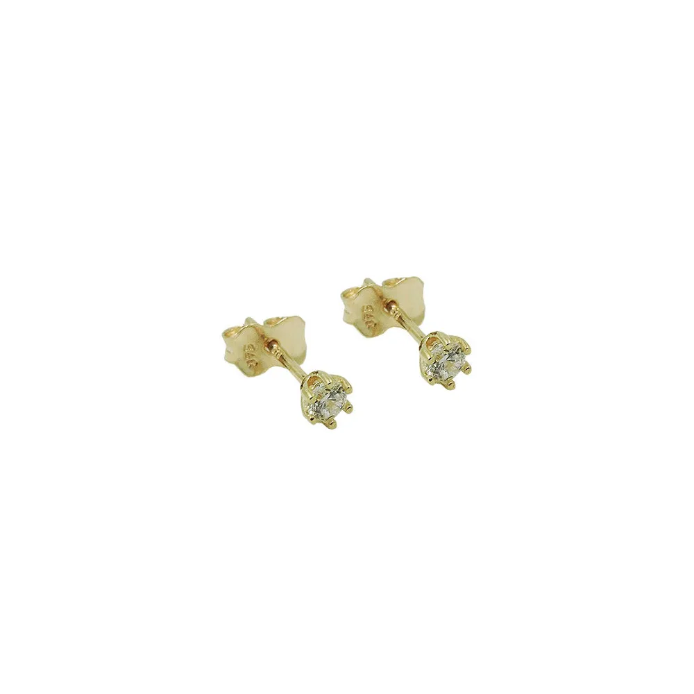 Ohrstecker 3mm Zirkonia Gold 375