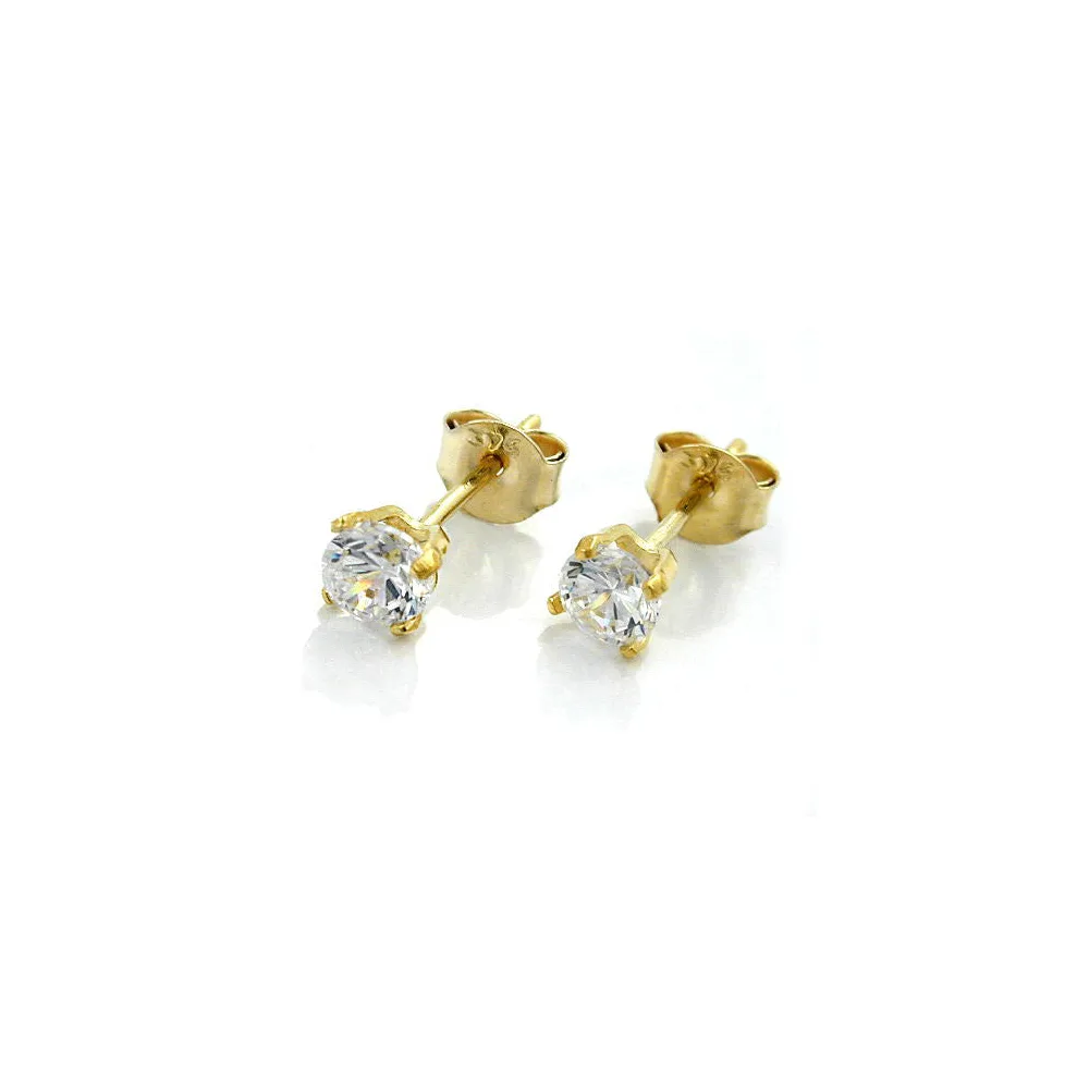Ohrstecker 4mm Zirkonia Gold 375