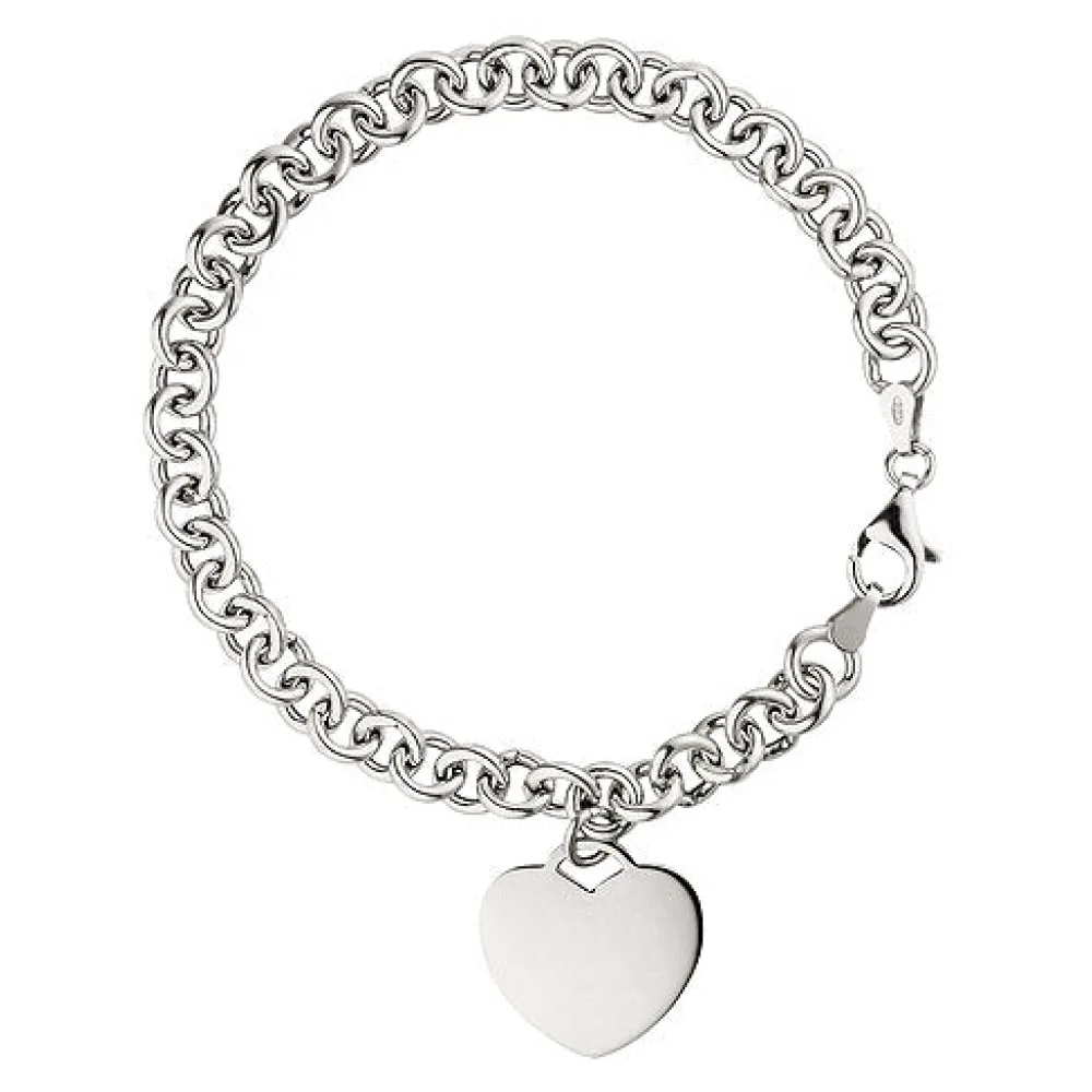 Armband mit Anhänger Herz 925 Sterling Silber 19 cm Herzarmband