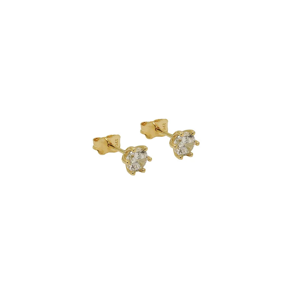 Ohrstecker 5mm Zirkonia Gold 375